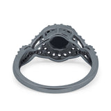 Art Deco Round Natural Stone Wedding Ring