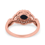 Art Deco Round Natural Stone Wedding Ring