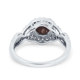 Art Deco Round Natural Stone Wedding Ring