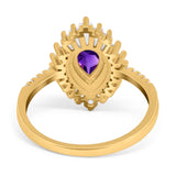 Pear Teardrop Natural Stone Cocktail Ring
