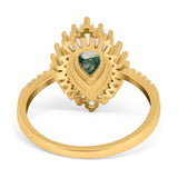 Pear Teardrop Natural Stone Cocktail Ring