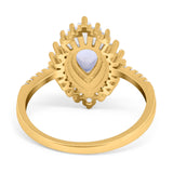 Pear Teardrop Natural Stone Cocktail Ring