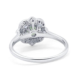 Floral Style Round Natural Stone Ring