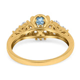 Vintage Style Round Natural Stone Filigree Ring