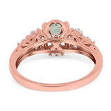 Vintage Style Round Natural Stone Filigree Ring