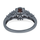 Vintage Style Round Natural Stone Filigree Ring