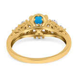Vintage Style Round Natural Stone Filigree Ring