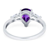 Pear Teardrop Natural Stone Trio Ring