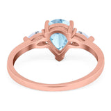 Pear Teardrop Natural Stone Trio Ring