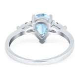 Pear Teardrop Natural Stone Trio Ring