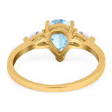 Pear Teardrop Natural Stone Trio Ring