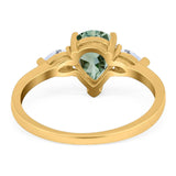 Pear Teardrop Natural Stone Trio Ring