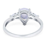 Pear Teardrop Natural Stone Trio Ring