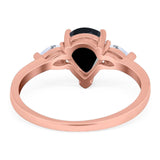 Pear Teardrop Natural Stone Trio Ring