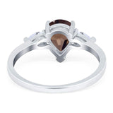 Pear Teardrop Natural Stone Trio Ring