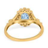 Art Deco Oval Natural Stone Floral Ring