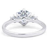 Art Deco Round Natural Stone Three Stone Ring