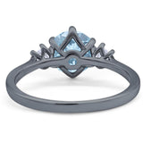 Art Deco Round Natural Stone Three Stone Ring