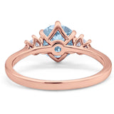 Art Deco Round Natural Stone Three Stone Ring