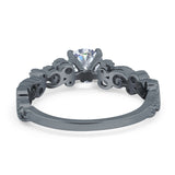 Round Natural Stone Filigree Beaded Ring