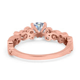 Round Natural Stone Filigree Beaded Ring