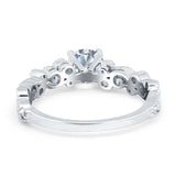 Round Natural Stone Filigree Beaded Ring