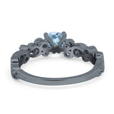 Round Natural Stone Filigree Beaded Ring