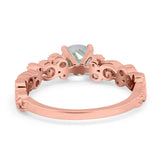 Round Natural Stone Filigree Beaded Ring