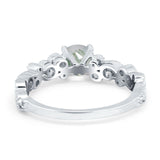 Round Natural Stone Filigree Beaded Ring