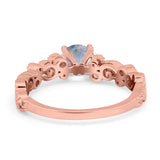 Round Natural Stone Filigree Beaded Ring