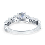 Round Natural Stone Filigree Beaded Ring