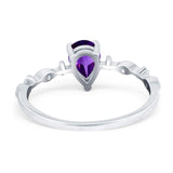 Art Deco Pear Natural Stone Wedding Ring