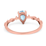 Art Deco Pear Natural Stone Wedding Ring