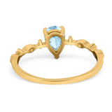 Art Deco Pear Natural Stone Wedding Ring