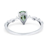 Art Deco Pear Natural Stone Wedding Ring