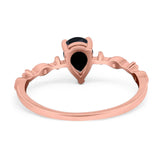 Art Deco Pear Natural Stone Wedding Ring