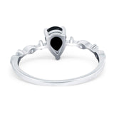 Art Deco Pear Natural Stone Wedding Ring