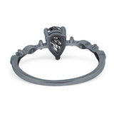 Art Deco Pear Natural Stone Wedding Ring