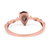 Art Deco Pear Natural Stone Wedding Ring