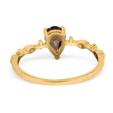 Art Deco Pear Natural Stone Wedding Ring