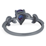 Leaf Style Pear Natural Stone Beaded Ring