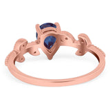 Leaf Style Pear Natural Stone Beaded Ring