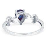 Leaf Style Pear Natural Stone Beaded Ring