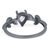 Leaf Style Pear Natural Stone Beaded Ring