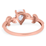 Leaf Style Pear Natural Stone Beaded Ring