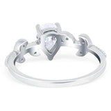 Leaf Style Pear Natural Stone Beaded Ring