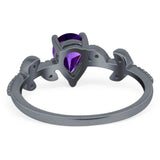 Leaf Style Pear Natural Stone Beaded Ring