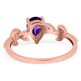 Leaf Style Pear Natural Stone Beaded Ring