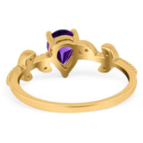 Leaf Style Pear Natural Stone Beaded Ring