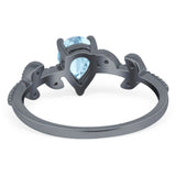 Leaf Style Pear Natural Stone Beaded Ring